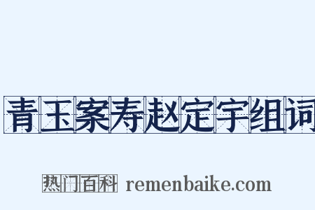 青玉案寿赵定宇组词是什么意思的图片